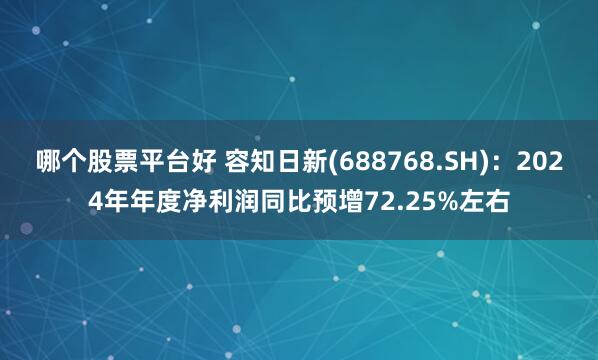 哪个股票平台好 容知日新(688768.SH)：2024年年度净利润同比预增72.25%左右