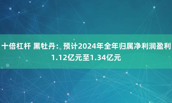 十倍杠杆 黑牡丹：预计2024年全年归属净利润盈利1.12亿元至1.34亿元