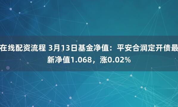 在线配资流程 3月13日基金净值：平安合润定开债最新净值1.068，涨0.02%